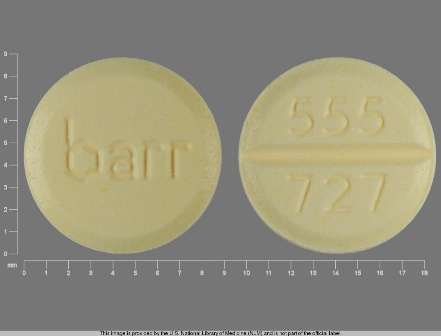 Barr 555 727: (0555-0727) Estropipate 0.75 mg (Sodium Estrone Sulfate 0.625 mg) Oral Tablet by Barr Laboratories Inc.