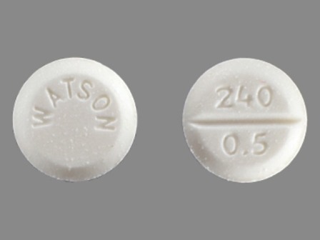 240 0 5 WATSON: (0591-0240) Lorazepam .5 mg Oral Tablet by A-s Medication Solutions LLC