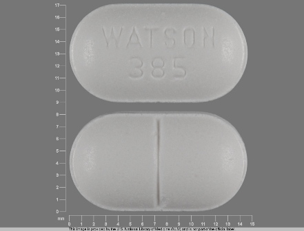 WATSON 385: Apap 500 mg / Hydrocodone Bitartrate 7.5 mg Oral Tablet