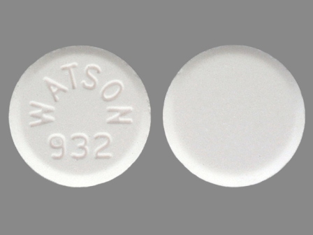 WATSON 932: Apap 325 mg / Oxycodone Hydrochloride 10 mg Oral Tablet