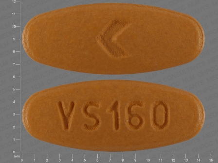 VS160: (0591-2169) Valsartan 160 mg Oral Tablet, Film Coated by Actavis Pharma, Inc.