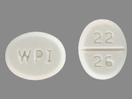 WPI 22 26: (0591-2465) Desmopressin Acetate 0.2 mg Oral Tablet by Watson Laboratories, Inc.