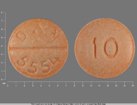 DAN 5554 10: Propranolol Hydrochloride 10 mg Oral Tablet