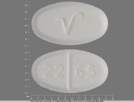 2265 V white oval tablet