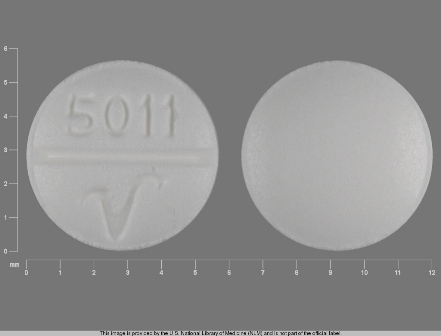 5011 V: (0603-5165) Phenobarbital 16.2 mg Oral Tablet by Remedyrepack Inc.