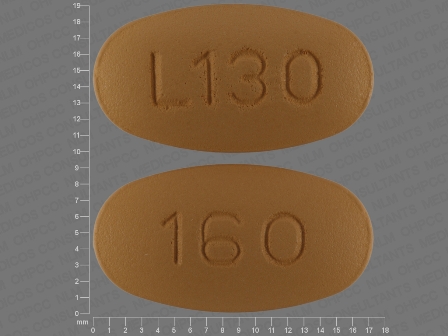 L130 160: (0603-6342) Valsartan 160 mg Oral Tablet by Qualitest Pharmaceuticals