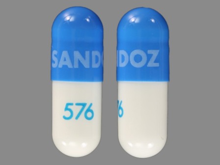 SANDOZ 576: (0781-2081) Calcium Acetate 667 mg (Calcium 169 mg) Oral Capsule by Sandoz Inc