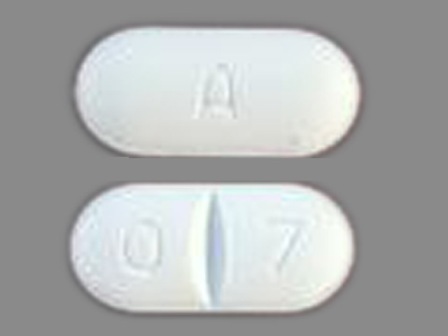 A 07 white  oval tablet