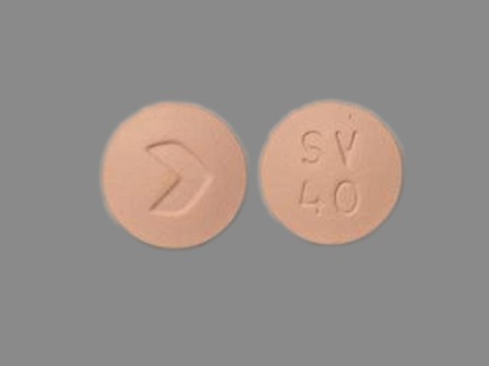 SV 40: (16252-508) Simvastatin 40 mg Oral Tablet by Cobalt Laboratories Inc.