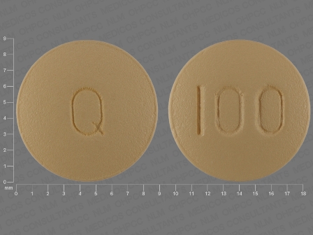 100: Quetiapine (As Quetiapine Fumarate) 100 mg Oral Tablet
