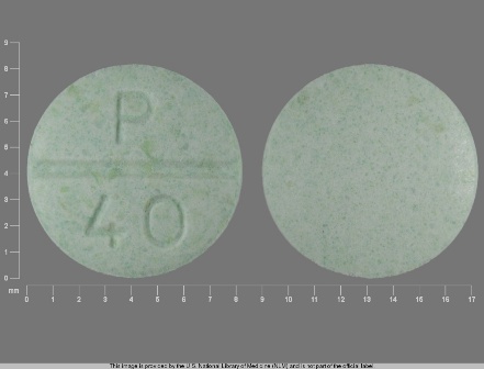 P 40: Propranolol Hydrochloride 40 mg Oral Tablet
