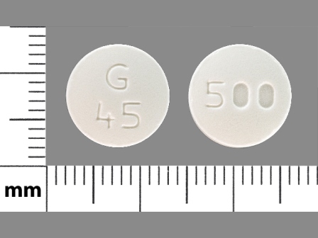 G 45 500: (24658-290) Metformin Hydrochloride 500 mg Oral Tablet by State of Florida Doh Central Pharmacy