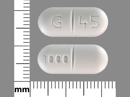 G 45 1000: Metformin Hydrochloride 1 Gm Oral Tablet