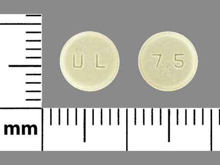 U L 7 5: (29300-124) Meloxicam 7.5 mg Oral Tablet by Aidarex Pharmaceuticals LLC