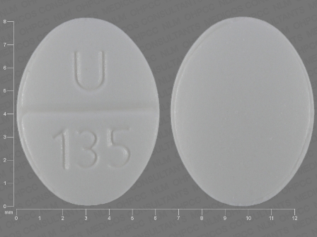 U 135: (29300-135) Clonidine Hydrochloride .1 mg Oral Tablet by Ncs Healthcare of Ky, Inc Dba Vangard Labs