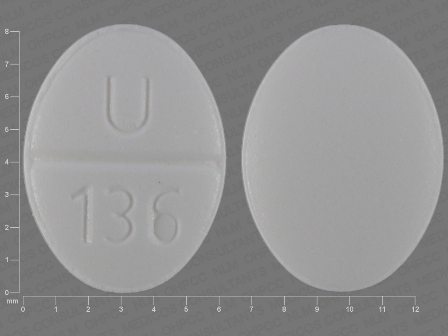 U 136: (29300-136) Clonidine Hydrochloride .2 mg Oral Tablet by Ncs Healthcare of Ky, Inc Dba Vangard Labs