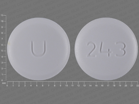 U 243: (29300-243) Amlodipine Besylate 10 mg/1 Oral Tablet by Unichem Pharmaceuticals (Usa), Inc.
