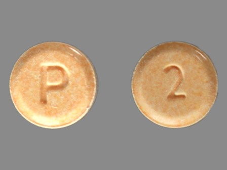 P 2 round, orange tablet