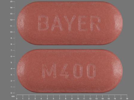 BAYER M400: (43063-580) Moxifloxacin Hydrochloride 400 mg Oral Tablet, Film Coated by Redpharm Drug, Inc.