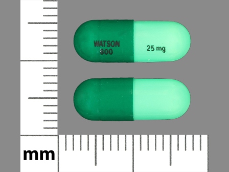 WATSON 800 25 mg: (43353-199) Hydroxyzine Pamoate 25 mg Oral Capsule by Aphena Pharma Solutions - Tennessee, LLC