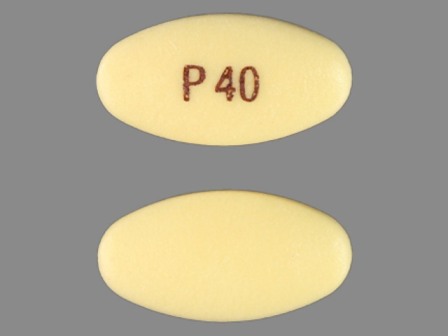 P 40: Pantoprazole 40 mg (As Pantoprazole Sodium Sesquihydrate 45.1 mg) Delayed Release Tablet