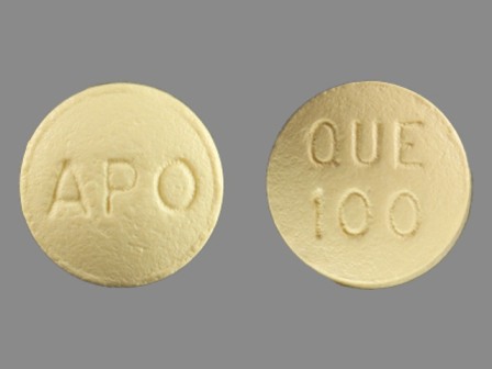 APO QUE 100: Quetiapine (As Quetiapine Fumarate) 100 mg Oral Tablet