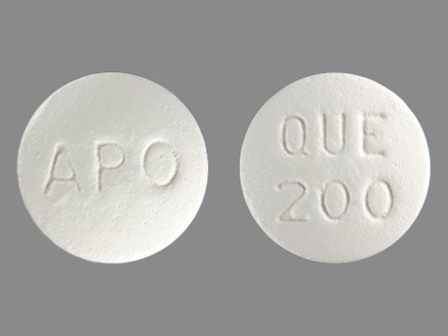 APO QUE 200: Quetiapine (As Quetiapine Fumarate) 200 mg Oral Tablet