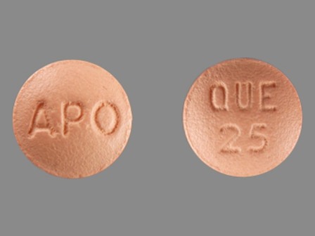 APO QUE 25: Quetiapine (As Quetiapine Fumarate) 25 mg Oral Tablet