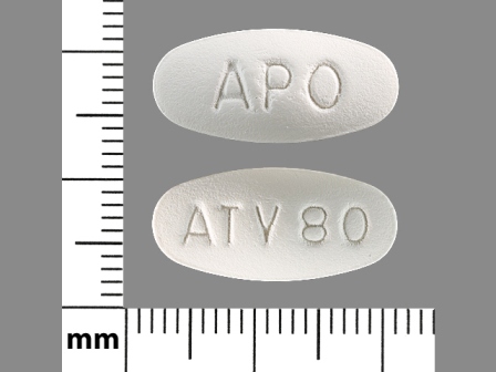 APO ATV80: Atorvastatin Calcium 80 mg Oral Tablet, Film Coated
