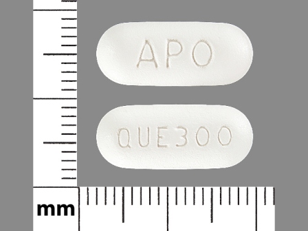 APO QUE300: Quetiapine Fumarate 300 mg Oral Tablet, Film Coated
