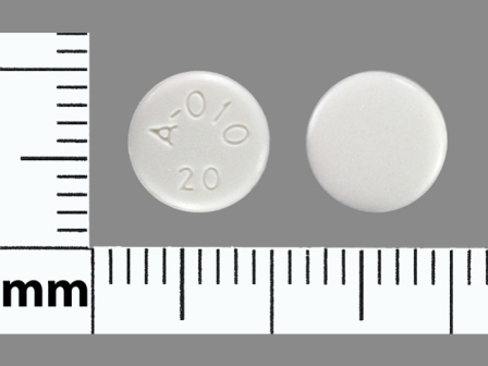 A 010 20: (43353-849) Abilify 20 mg Oral Tablet by Rebel Distributors Corp.