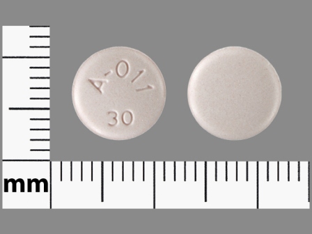 A 011 30: (43353-850) Aripiprazole 30 mg Oral Tablet by Remedyrepack Inc.