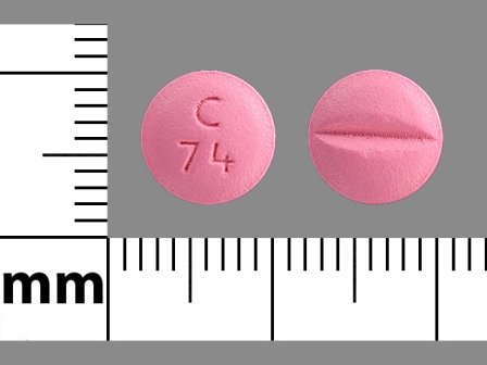 C 74: (43353-943) Metoprolol Tartrate 50 mg (As Metoprolol Succinate 47.5 mg) Oral Tablet by Cardinal Health