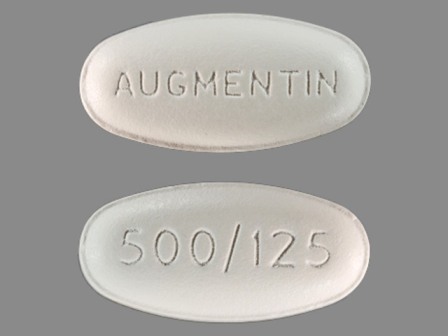 AUGMENTIN 500 125 : Amoxicillin (As Amoxicillin Trihydrate) 500 mg / Clavulanic Acid (As Clavulanate Potassium) 125 mg Oral Tablet