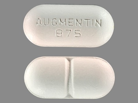 AUGMENTIN 875: Amoxicillin (As Amoxicillin Trihydrate) 875 mg / Clavulanic Acid (As Clavulanate Potassium) 125 mg Oral Tablet