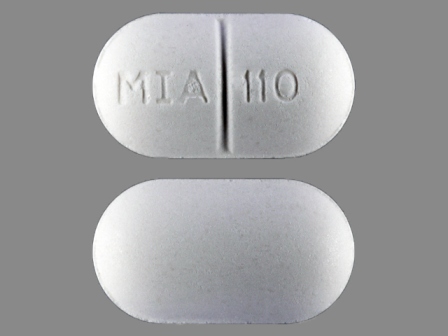 MIA 110: (46672-053) Apap 325 mg / Butalbital 50 mg / Caffeine 40 mg Oral Tablet by Remedyrepack Inc.