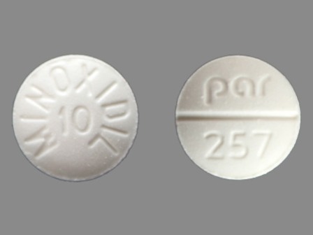 Par257 Minoxidil10: (49884-257) Minoxidil 10 mg Oral Tablet by Par Pharmaceutical Inc