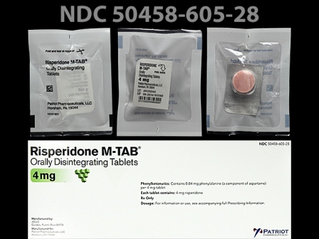 P4: (50458-605) Risperidone 4 mg Disintegrating Tablet by Janssen Pharmaceutical, Inc.