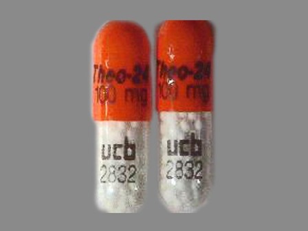 Theo 24 100 mg ucb 2832: (50474-100) Theo-24 100 mg Extended Release Capsule by Ucb, Inc.