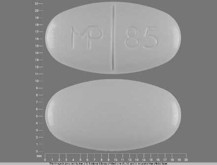 MP 85 white oval pill