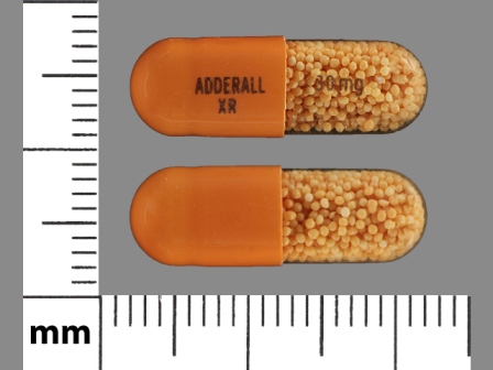 ADDERALL XR 30 mg: (54092-391) Adderall XR 30 mg 24 Hr Extended Release Capsule by Shire Us Manufacturing Inc.
