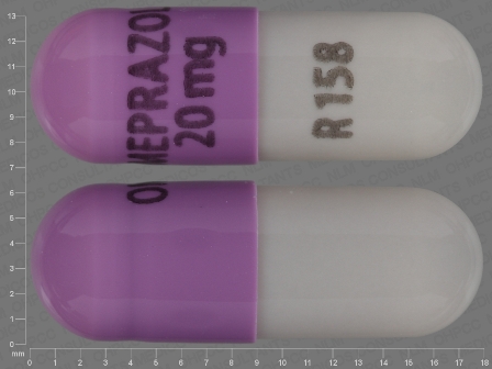 Omepraole 20mg R158: (55111-158) Omeprazole 20 mg Oral Capsule, Delayed Release by Denton Pharma, Inc. Dba Northwind Pharmaceuticals