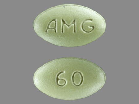 AMG 60: (55513-074) Sensipar 60 mg Oral Tablet by State of Florida Doh Central Pharmacy