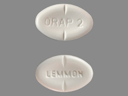 LEMMON ORAP 2: (57844-187) Orap 2 mg Oral Tablet by Teva Select Brands
