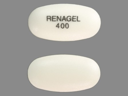 RENAGEL 400: (58468-0020) Sevelamer Hydrochloride 400 mg Oral Tablet by Genzyme Corporation