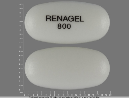 RENAGEL 800: (58468-0021) Sevelamer Hydrochloride 800 mg Oral Tablet by Genzyme Corporation