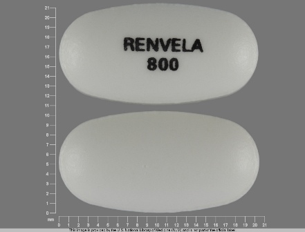 RENVELA 800: (58468-0130) Renvela 800 mg Oral Tablet by Kaiser Foundation Hospitals