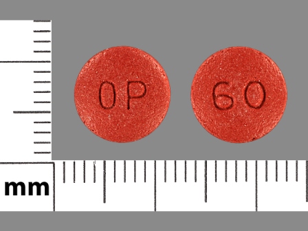 60 OP: 12 Hr Oxycontin 60 mg Extended Release Tablet