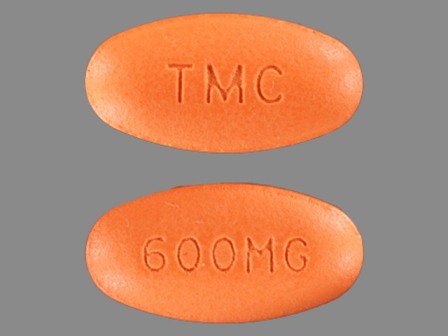 600MG TMC: (59676-562) Prezista 600 mg Oral Tablet, Film Coated by Remedyrepack Inc.