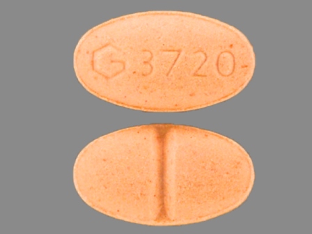 G 3720 oval peach pill
